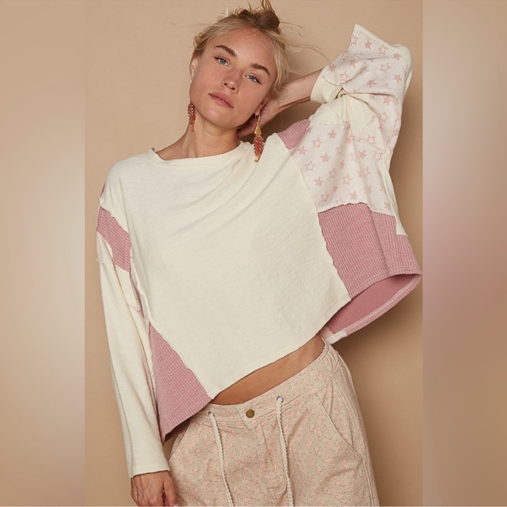 POL Star Patchwork Long Sleeve Top - Picture 10 of 12